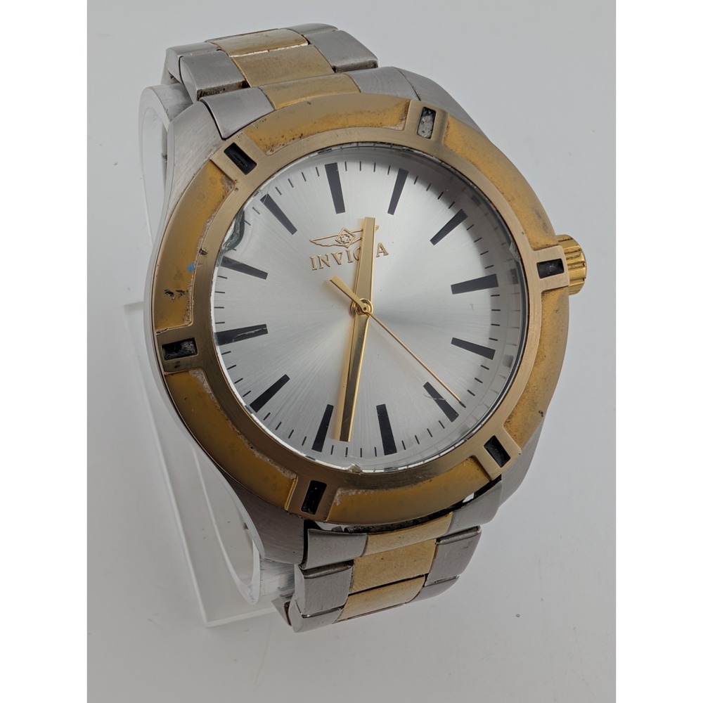 Invicta Pro Diver Men's Watch 45mm Case Two Tone 7.5" Band- New Battery